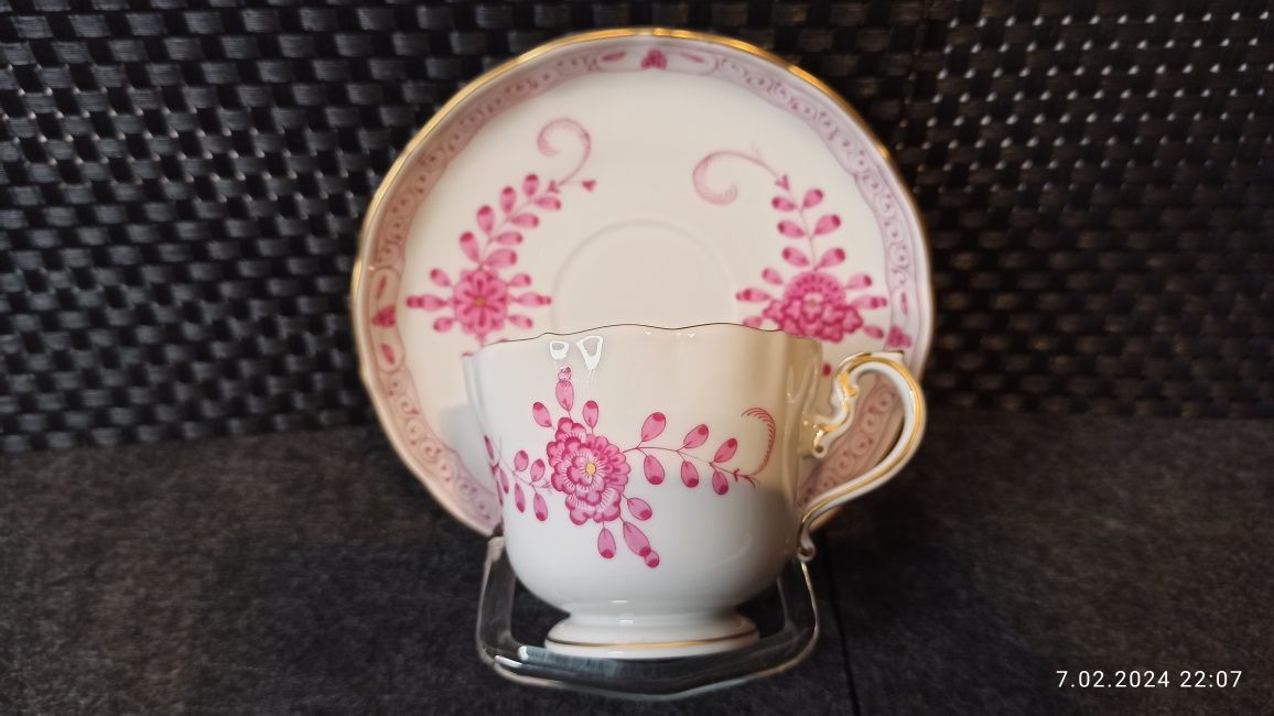 Porcelana MEISSEN DUO Miśnia Indyjska Purpura  Królewska Manufaktura