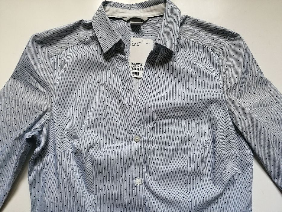 H&M HM niebieska koszula w kropki 38 - nowa