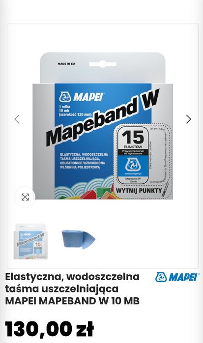 Taśma MAPEI Mapeband W Elastyczna Uszczelniająca - 10 mb (120 mm)