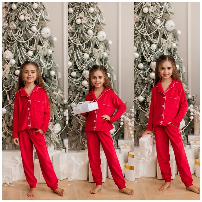 Стильна дитяча плюшева велюрова піжама для дівчинки 146,152,158,164