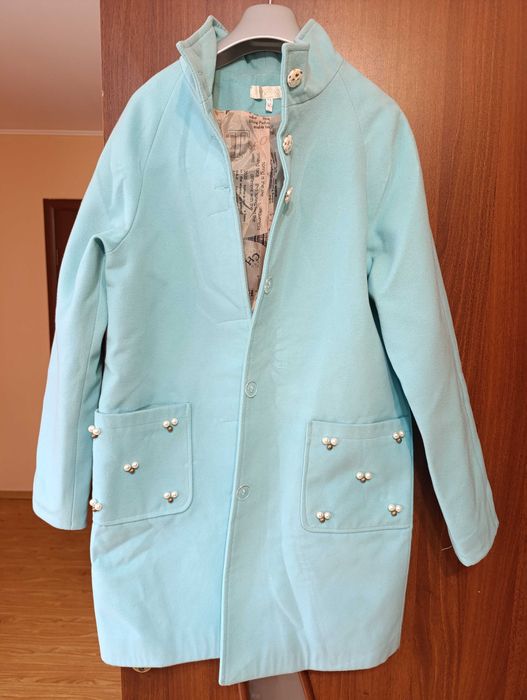 Кашемірове пальто м'ятного кольору 46 р