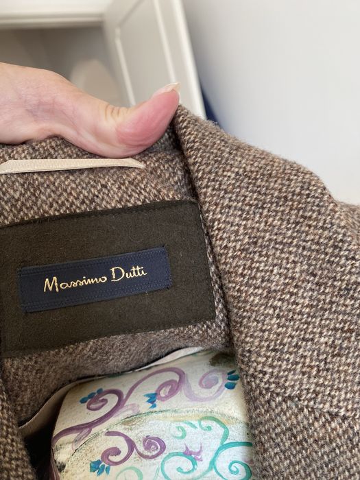 Casaco fazenda e lã tweed castanho massimo duty