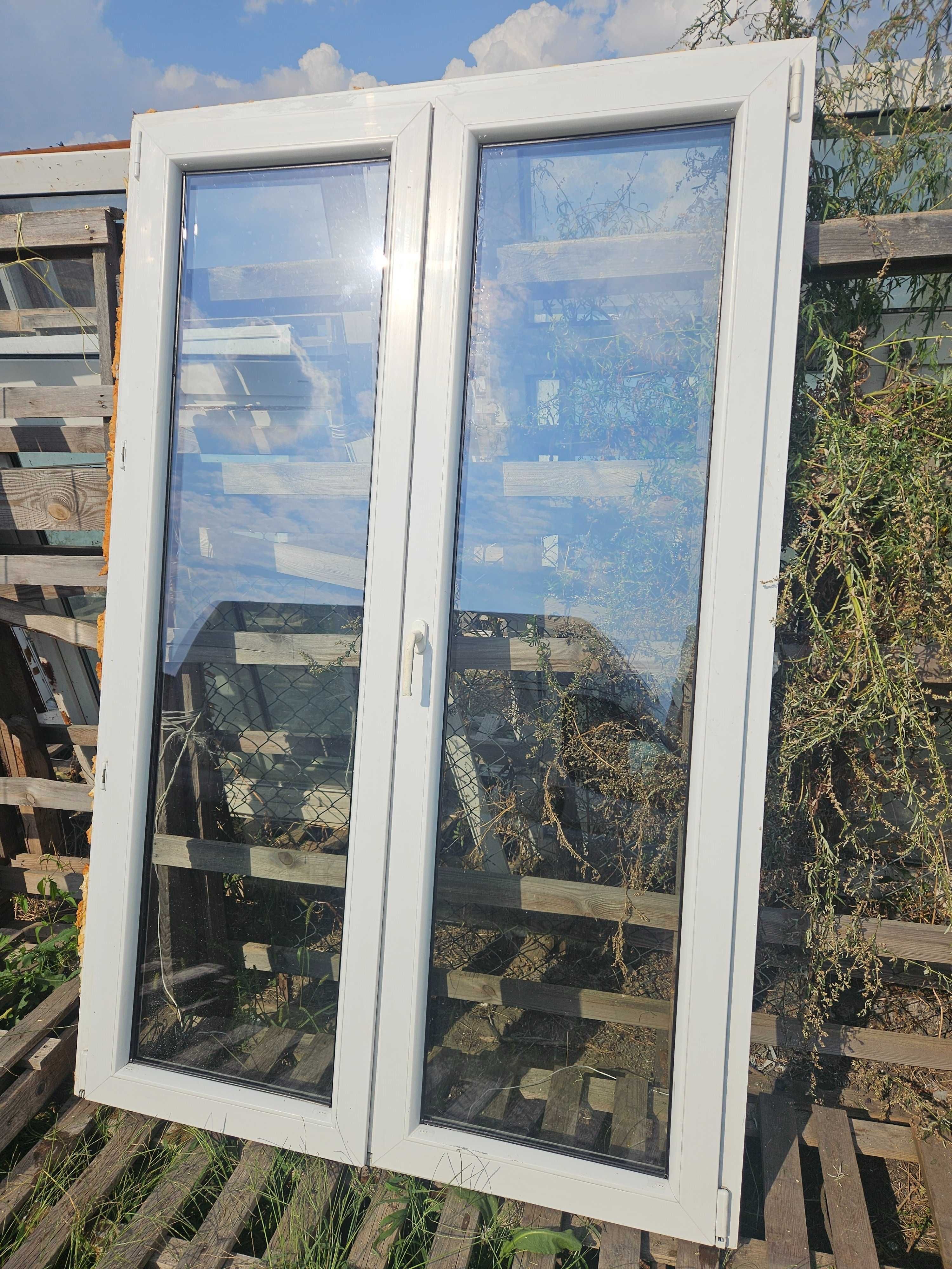 OKNO/DRZWI Balkonowe Dwuskrzydłowe Plastikowe PCV 132x203cm Białe