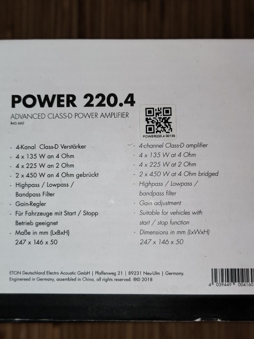 Продам авто усилитель Eton POWER 220.4