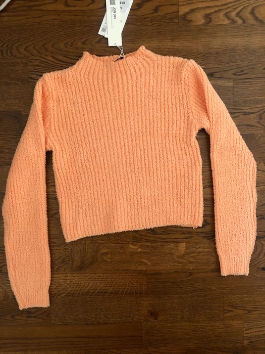 Sweterek zara pomarańczowy miękki crop s 36
