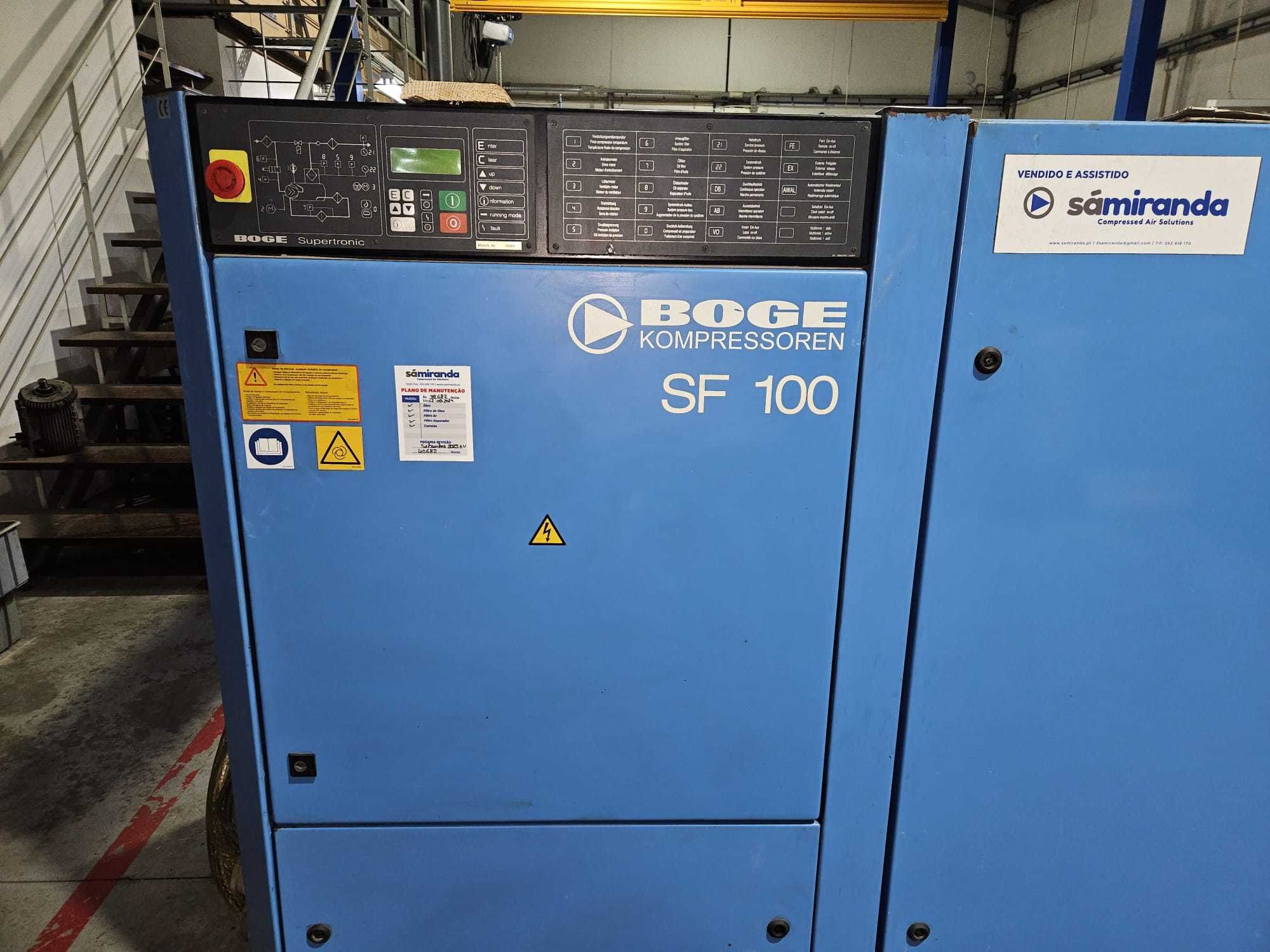 Compressor Parafuso Boge SF 100 c/ variador de frequência