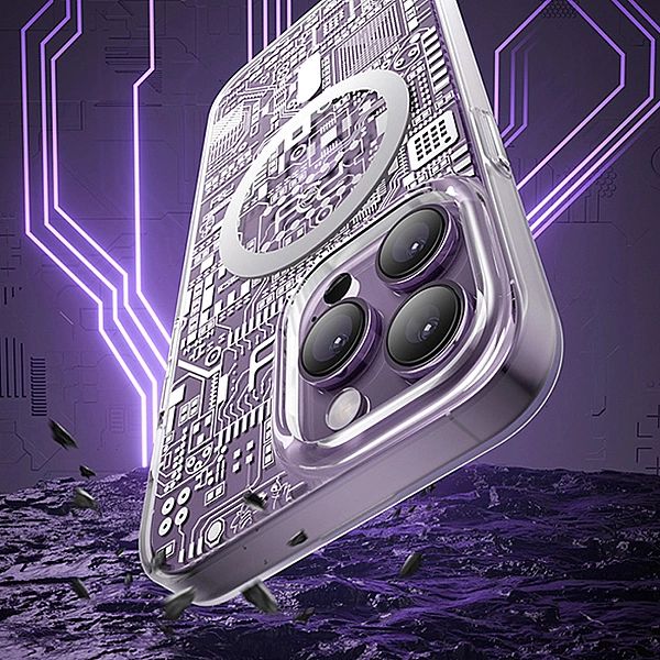 Kingxbar PQY Geek Series magnetyczne etui iPhone 14 Plus MagSafe srebr