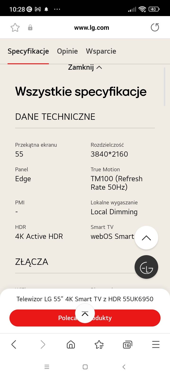 Telewizor LG 55 cali 4k