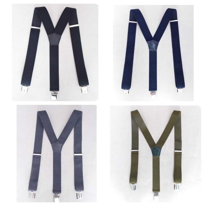 Мужские широкие усиленные подтяжки хаки / підтяжки хакі посилені