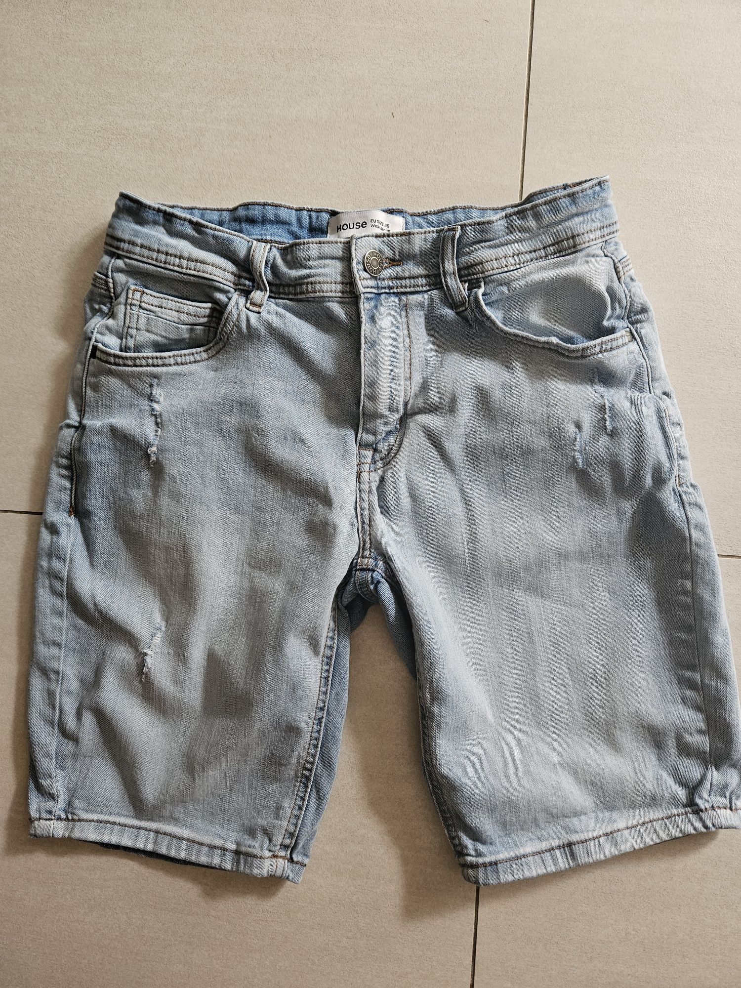 Spodenki jeansowe z elastyna House slim 30 pasuje na L