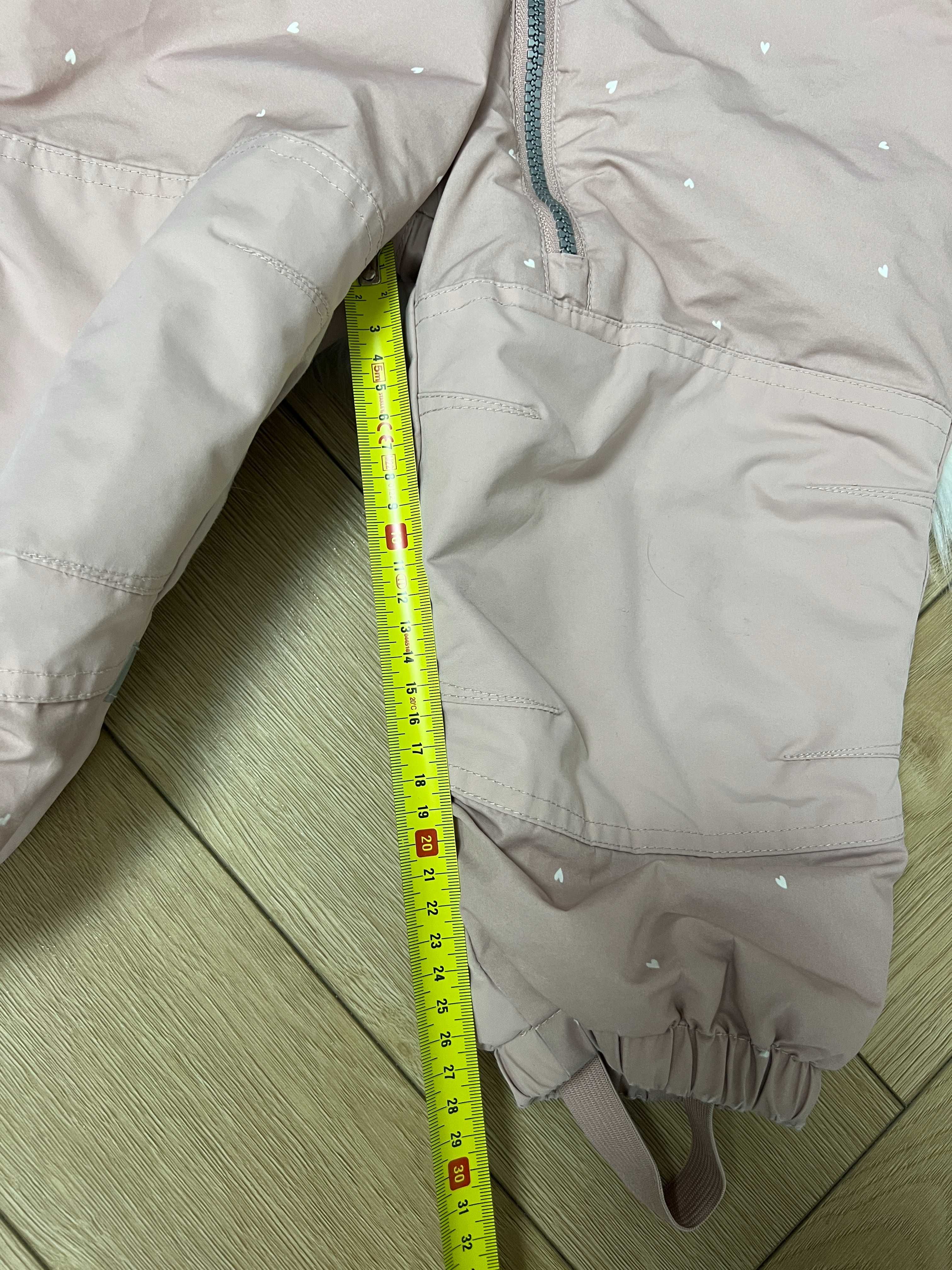 Kombinezon zimowy H&M pudrowy róż rozmiar 92/98 odpinany kaptur
