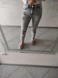 Spodnie damskie jeansy szare S M