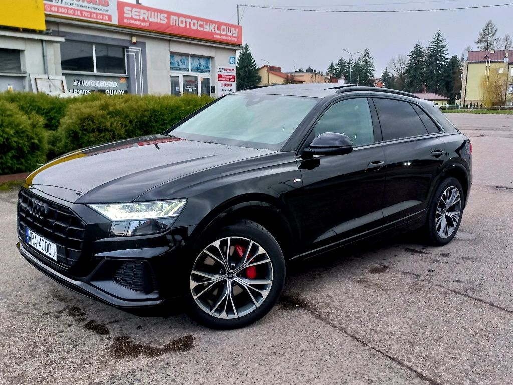 Audi Q8 4,5TDI,Salon PL,S-Line, 01 2024, Panorama, BLACK , NOWY 3000km