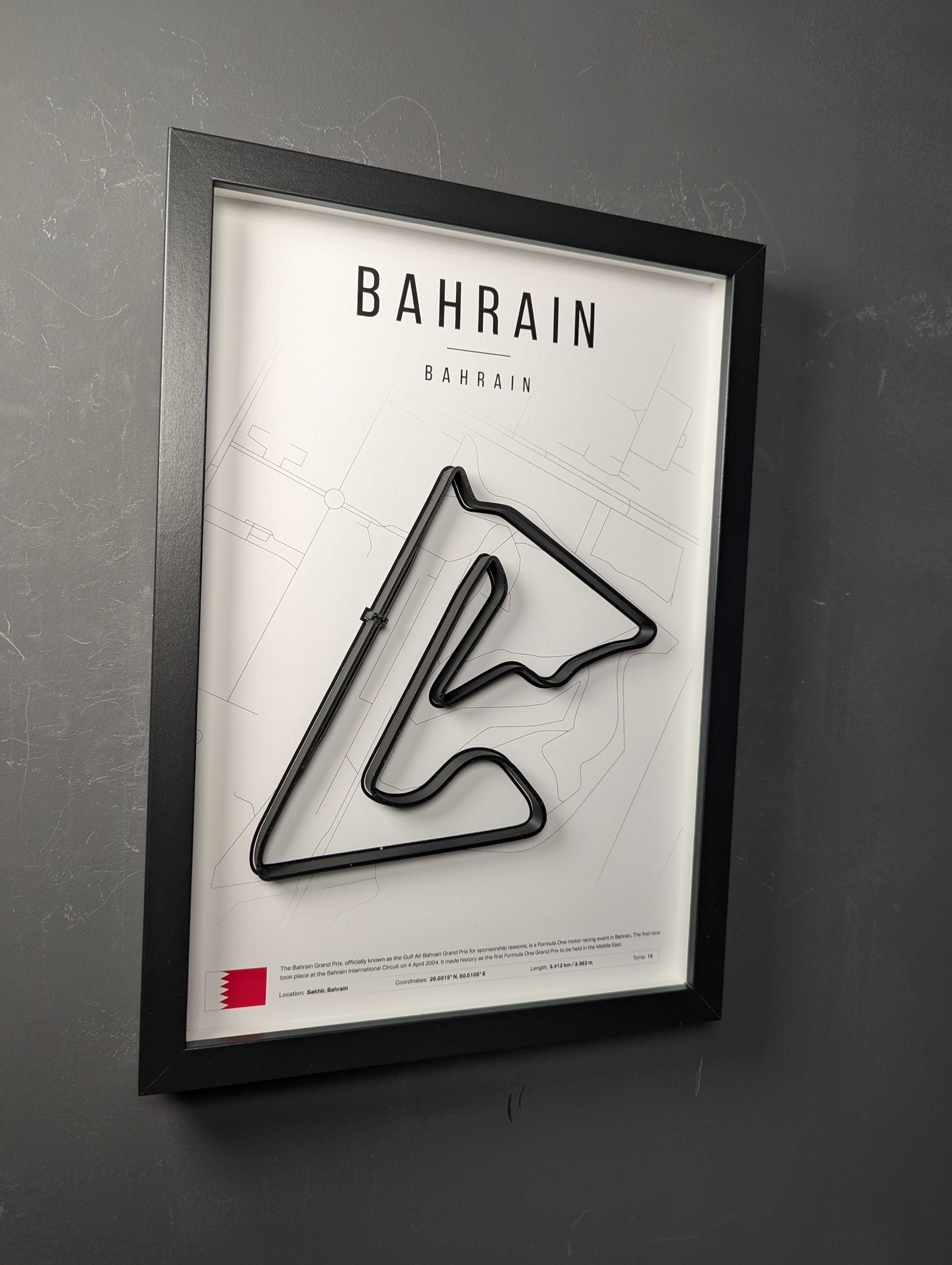 Об'ємна Рамка з 3D Трасою BAHRAIN Бахрейн 32x23x3 F1 BAHRAIN GP