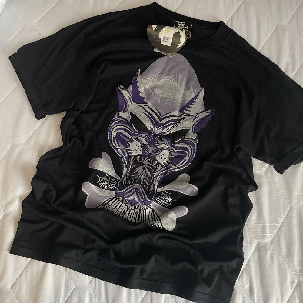 koszulka czaszka gothic punk nowa z metka meska czarna na krotki rekaw