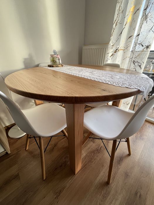 Okrągły stół dębowy 110cm