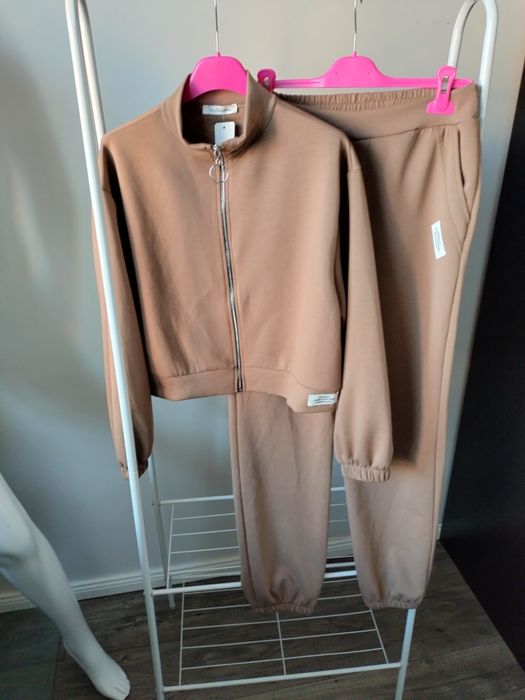 Hit ! Set karmel wiskoza masełko naszywki uni S-XL
