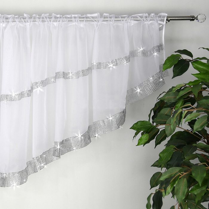 Firana Gotowa Woal Cyrkonie Zazdrostka Diamenty