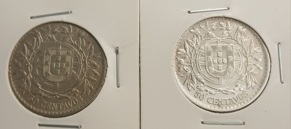 Moedas antigas prata