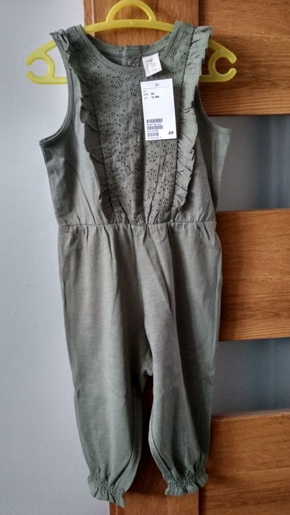 NOWY dziewczęcy kombinezon z falbankami h&m, 86