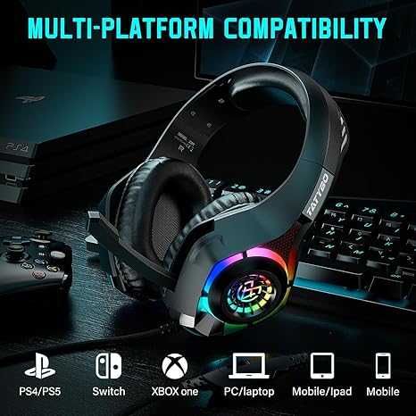 Słuchawki gamingowe do PC, PS5 z mikrofonem z redukcją szumów