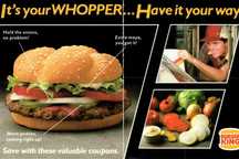 Kupony rabatowe do amerykańskiego Burger Kinga z 1986 roku