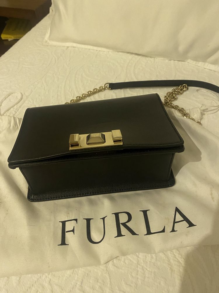 Mala ombro Furla Mini Mimi Crossbody, preta