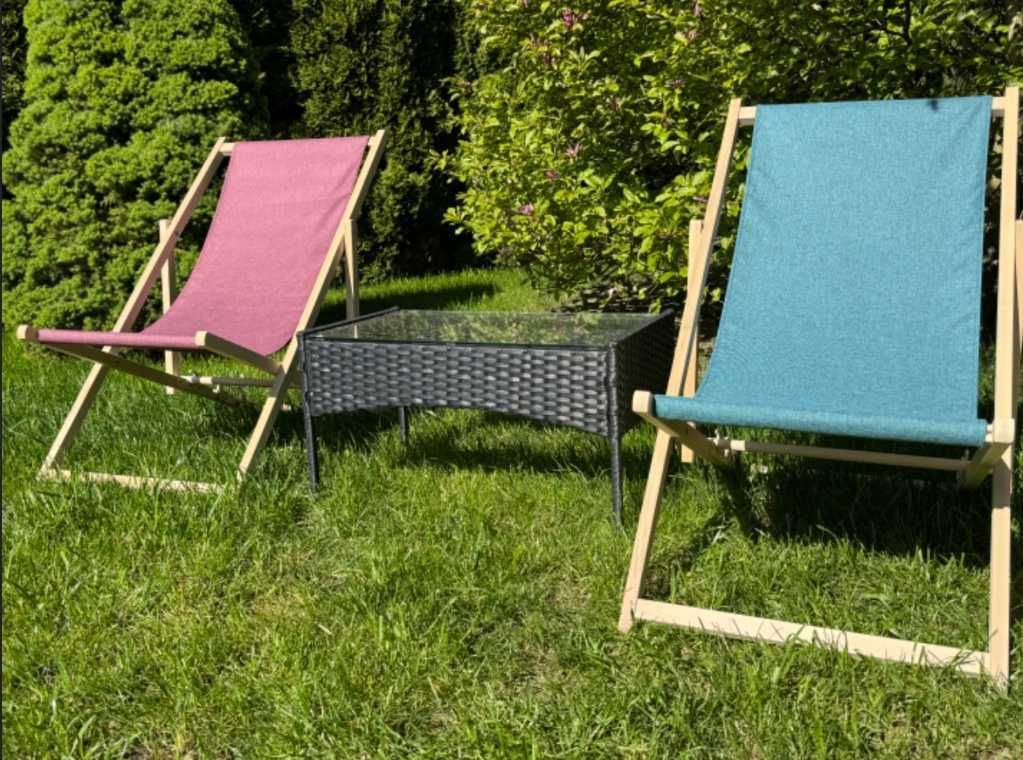 leżak ogrodowy leżak drewniany składany leżak plażowy - Nowy!