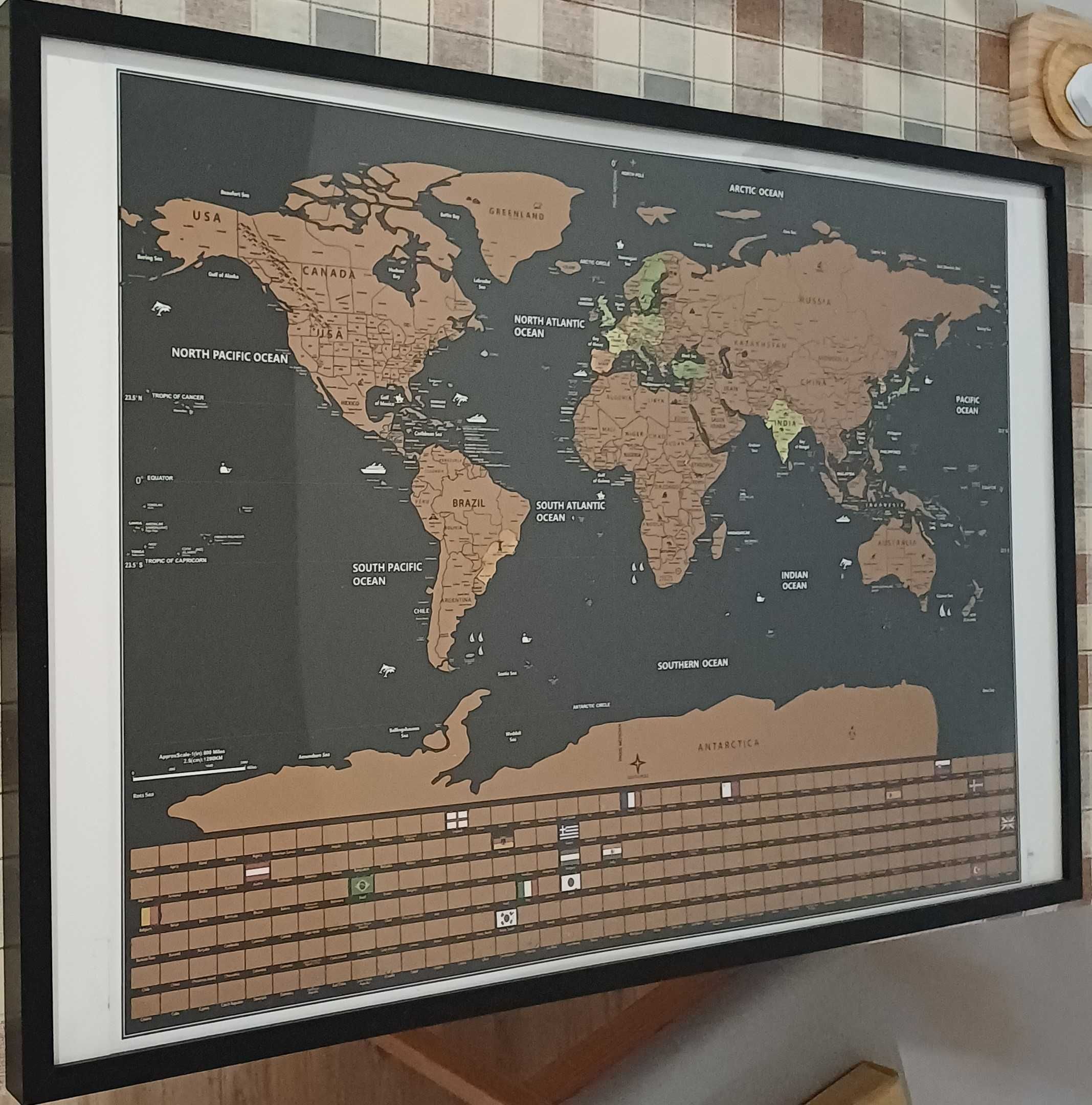 Ramka Ribba Ikea z plakatem Oceany świata 61 x 91 cm