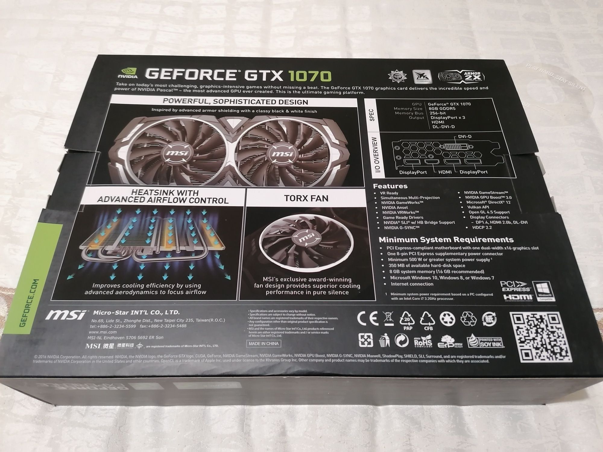 Geforce GTX 1070 OC - 8G - MSI ARMOR
Faço video a comprovar que funcio