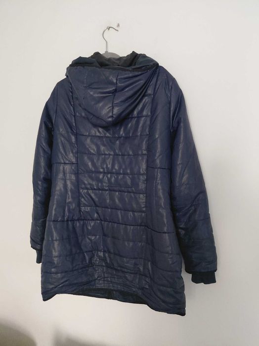 Granatowa dłuższa kurtka pikowana XL