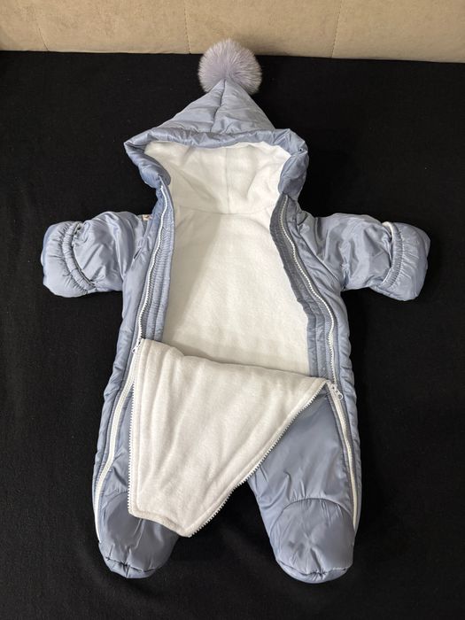 Зимовий комбінезон, шапочка і шарф 0-3 міс.