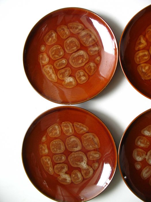 Talerze deserowe, vintage PRL Pruszków 1963 r. 6 sztuk