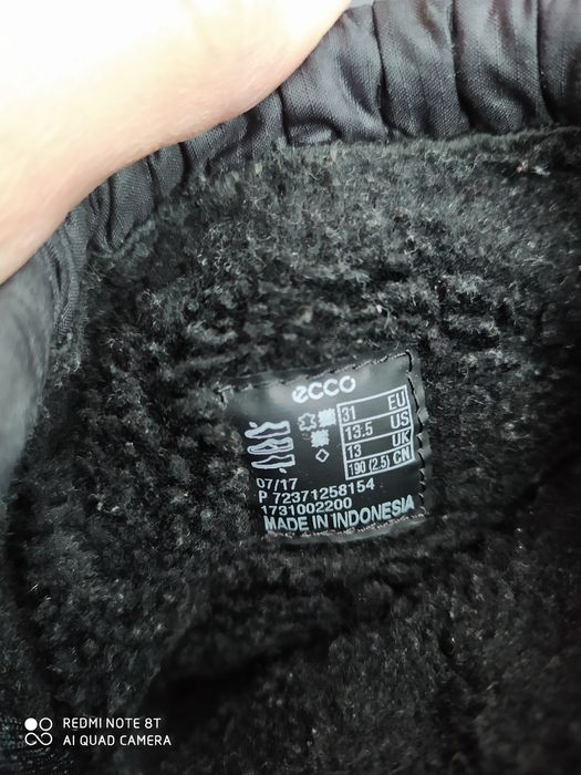 Ecco 31 33 чоботи на дівчинку зимові сапоги теплі ботинки взуття ессо
