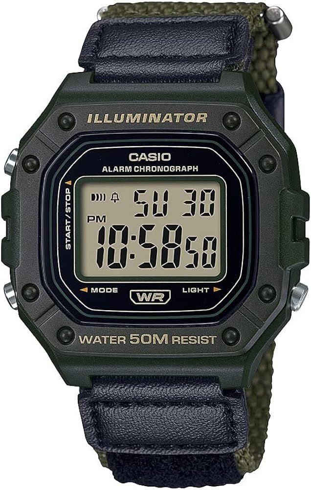 Часы Casio W-218HB-3AV Green Military Neylon