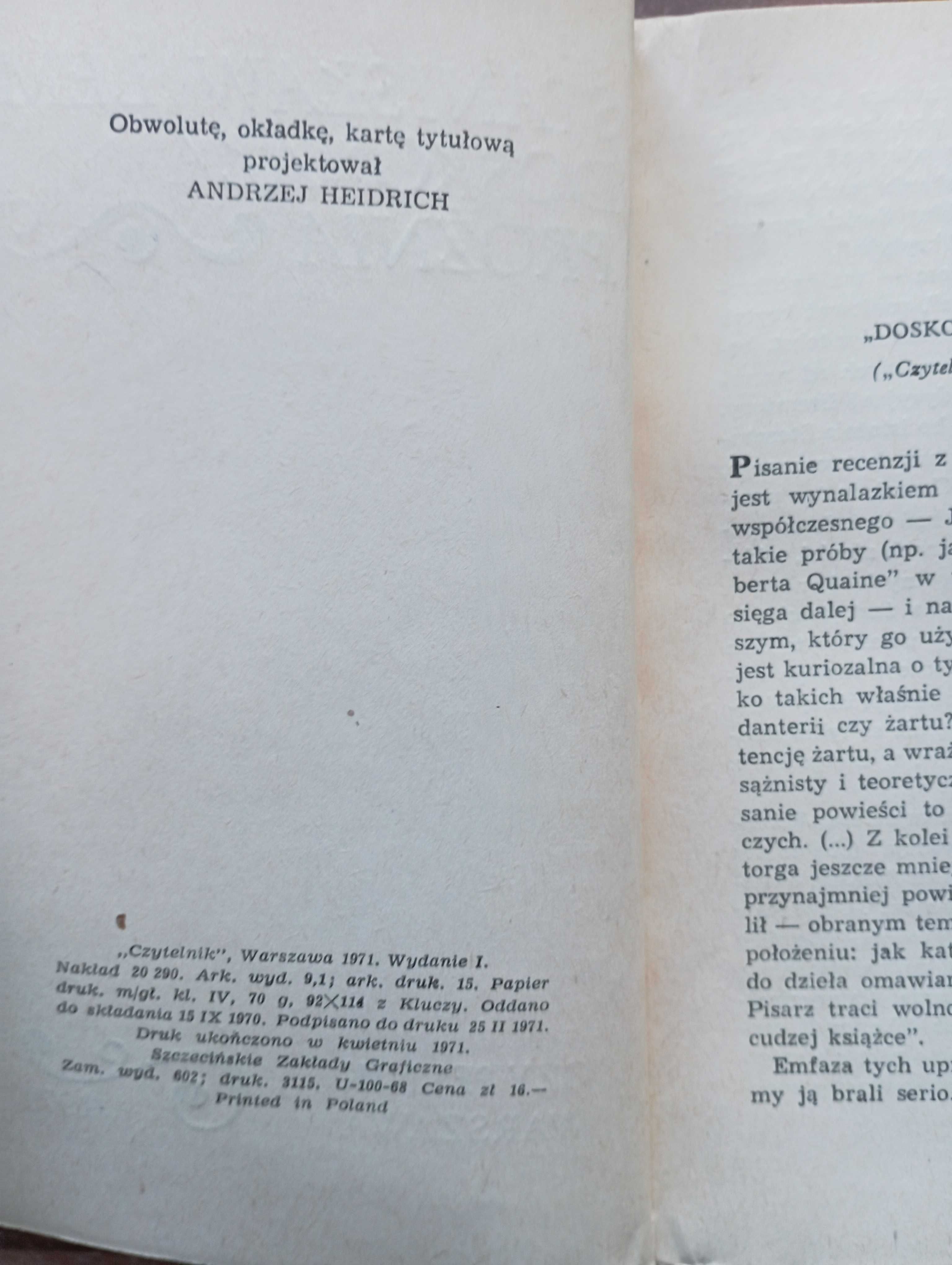 Doskonała próżnia Stanisław Lem 1971 wydanie 1