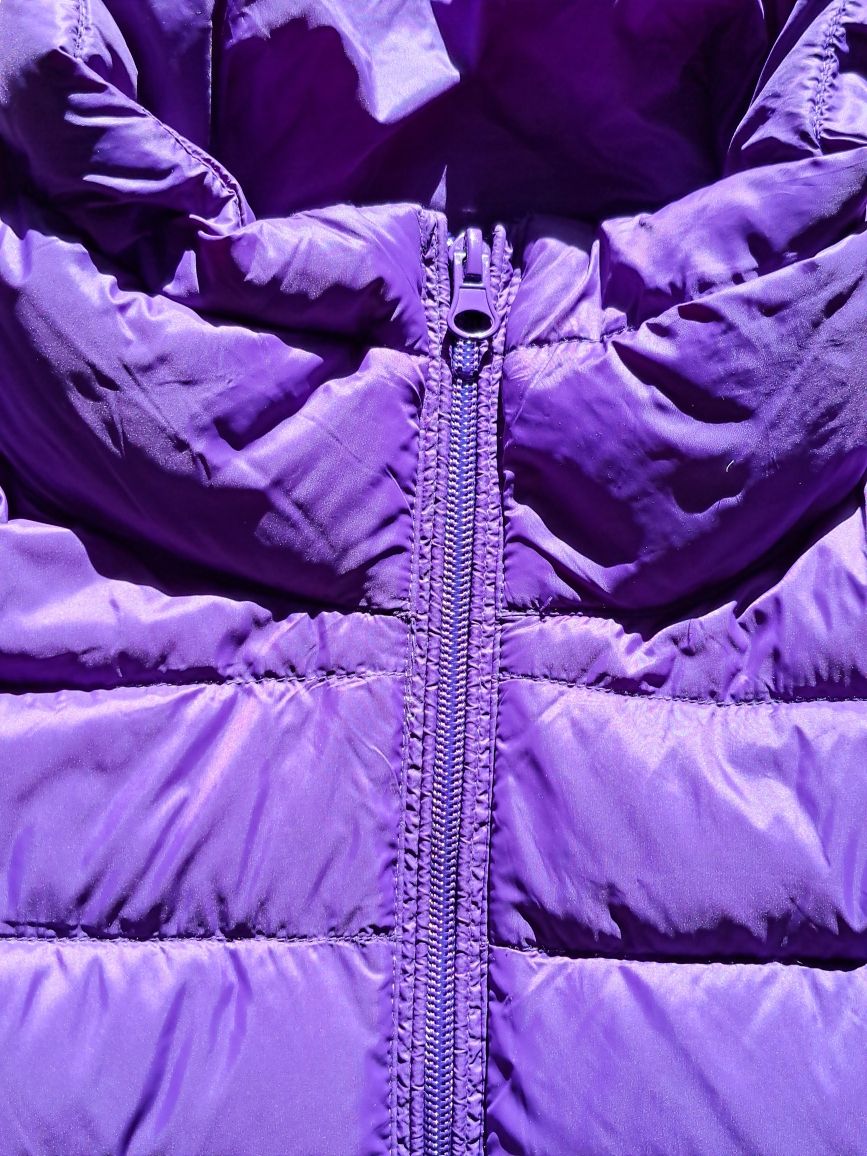 Benetton, kurtka puchowa, fioletowa