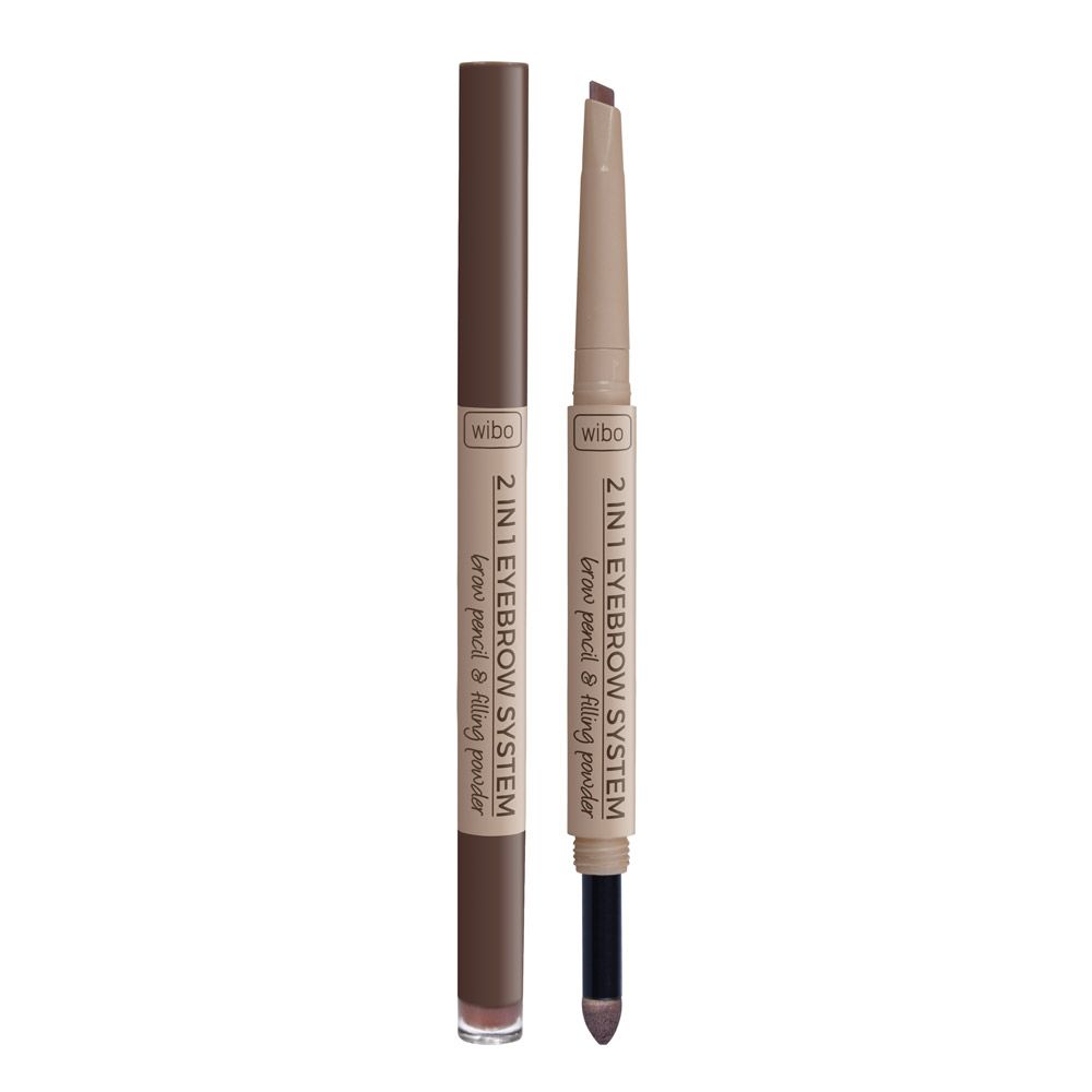 Wibo 2in1 Eyebrow System kredka i gąbka do brwi 1