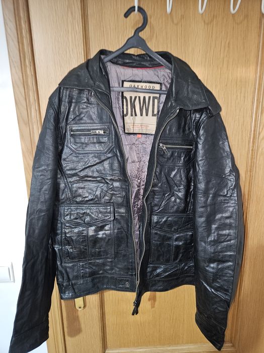 Casaco vintage em pele