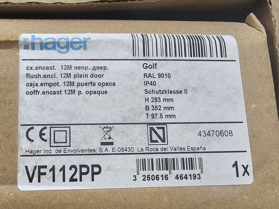 Quadro Encastre Hager 12M