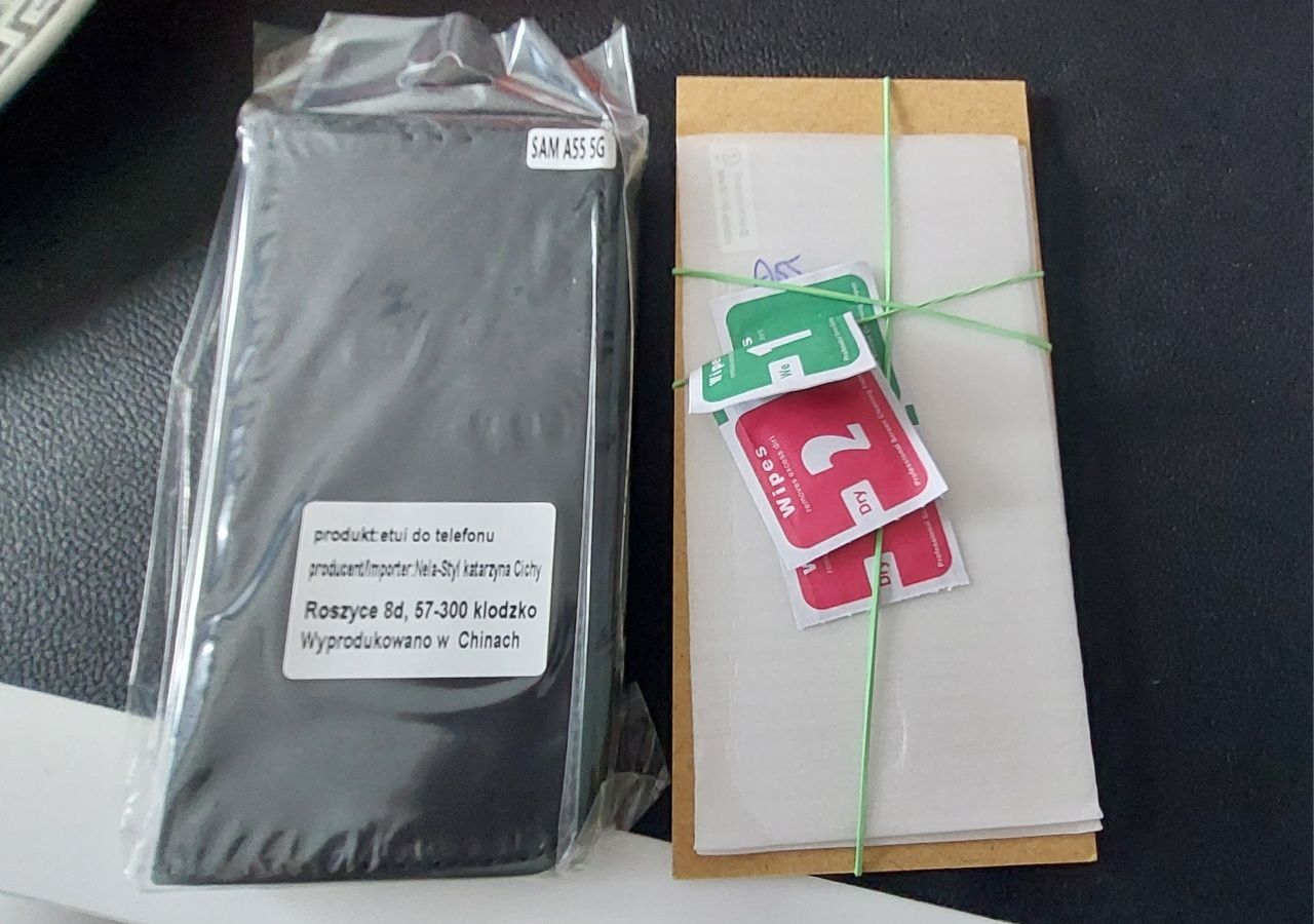 Etui samsung  A55 5G plus dwie szybki