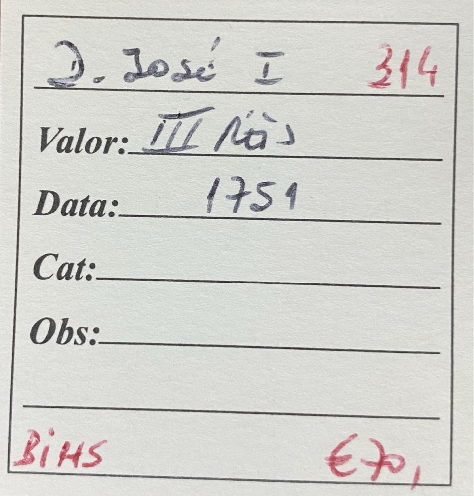 Moeda III Reis D JOSE I - 1751