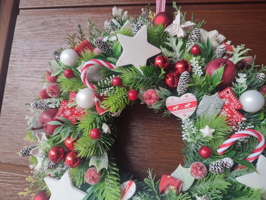 Wianek na drzwi świąteczny boże narodzenie