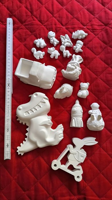 Zestaw gipsowy do malowania dla dzieci dinozaury auto kosmita