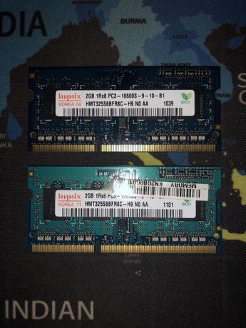 Оперативная память HYNIX sodimm DDR3 1066 2x2 gb