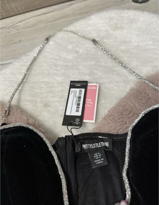 Велюрова сукня з камінцями від PLT