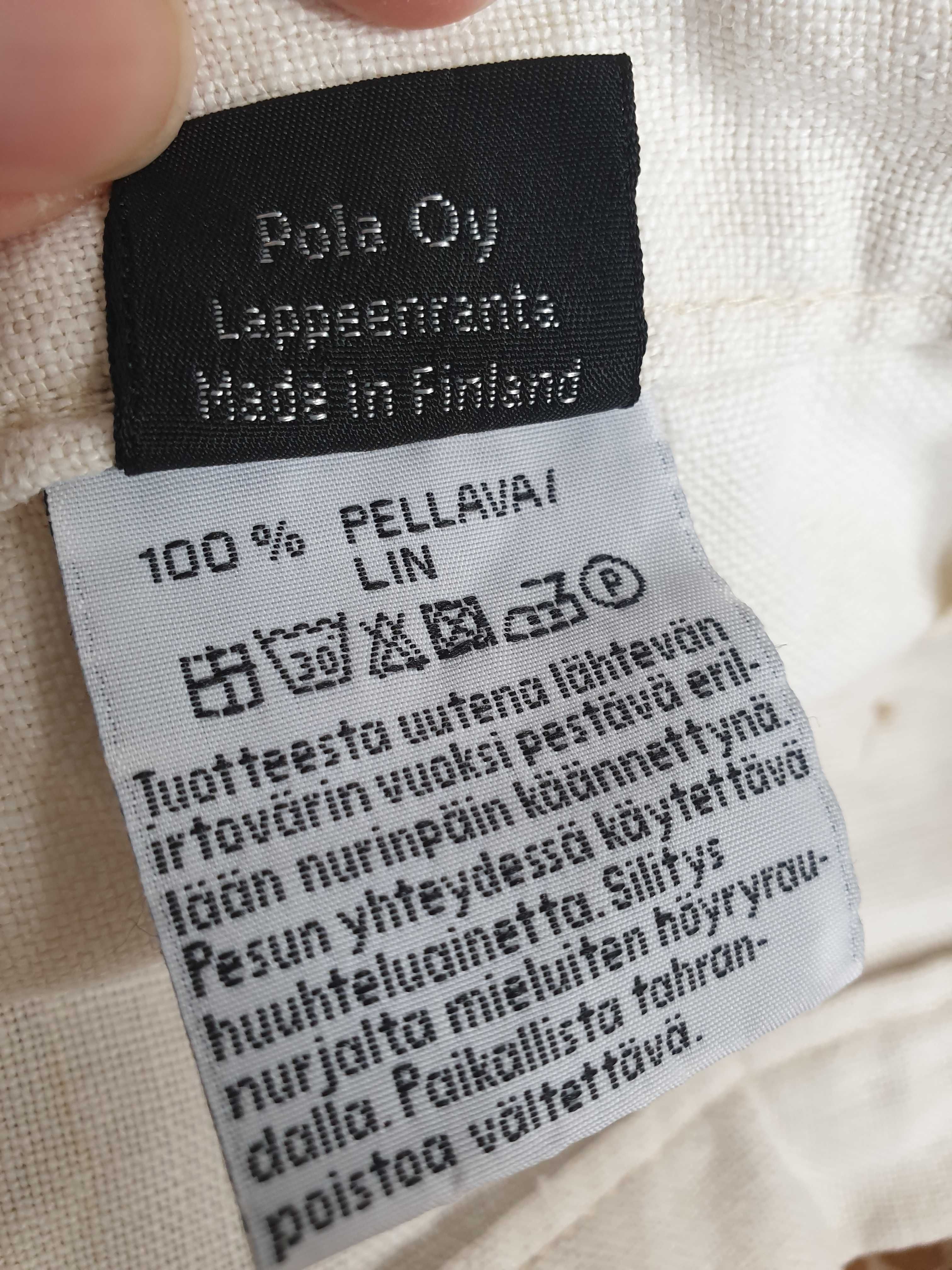 Lniana spódnica maxi 100% len Pola Oy Vintage 38 40 na guziki