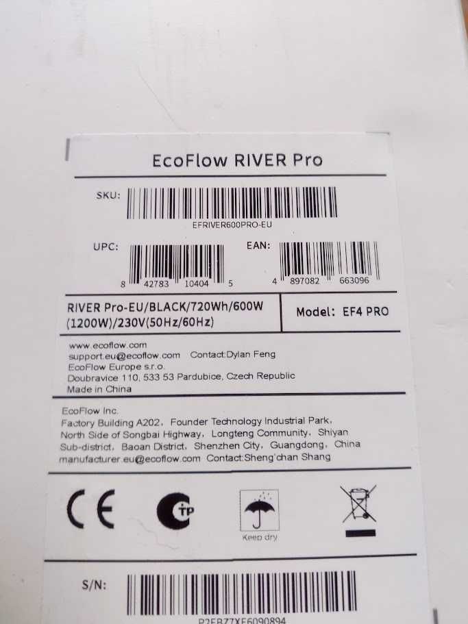 нова Зарядна станція EcoFlow RIVER Pro (720 Вт) Євросоюз 20Wh 28.8V