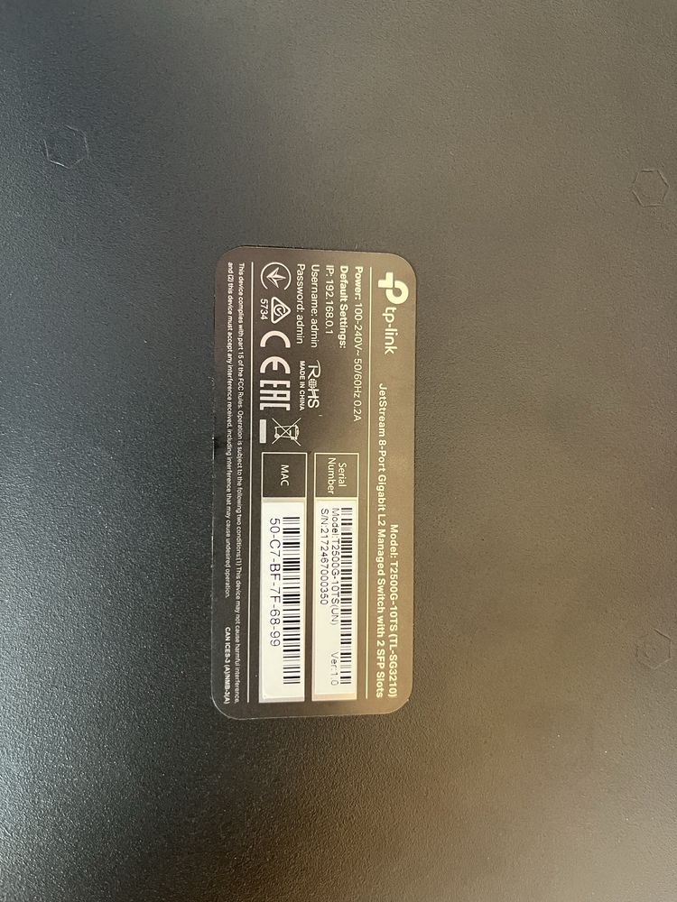 Switch tp link t2500g-10ts sg3210