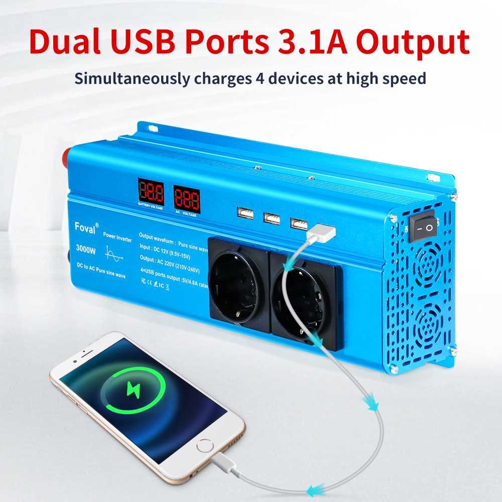 Inversor de onda senoidal pura 3000w